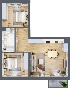 3 pokoje, mieszkanie 67,84 m², piętro 2, oferta nr F06, Kiepury 33, Jelenia Góra, Zabobrze, ul. Jana Kiepury