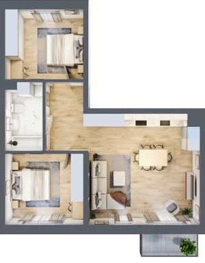 3 pokoje, mieszkanie 67,84 m², piętro 1, oferta nr F02, Kiepury 33, Jelenia Góra, Zabobrze, ul. Jana Kiepury