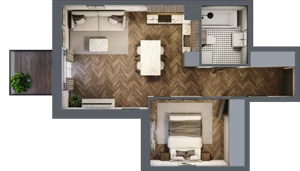 2 pokoje, mieszkanie 41,86 m², piętro 1, oferta nr M26, Punkt Wola, Kraków, Podgórze Duchackie, Wola Duchacka, ul. Trybuny Ludów 15