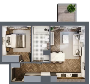 2 pokoje, mieszkanie 39,50 m², parter, oferta nr M05, Punkt Wola, Kraków, Podgórze Duchackie, Wola Duchacka, ul. Trybuny Ludów 15