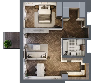 2 pokoje, mieszkanie 52,78 m², piętro 2, oferta nr M28, Punkt Wola, Kraków, Podgórze Duchackie, Wola Duchacka, ul. Trybuny Ludów 15