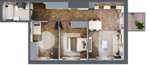 3 pokoje, mieszkanie 55,66 m², piętro 2, oferta nr M40, Punkt Wola, Kraków, Podgórze Duchackie, Wola Duchacka, ul. Trybuny Ludów 15