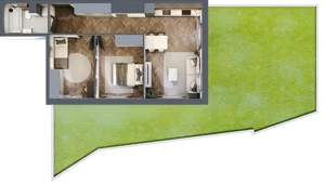 3 pokoje, mieszkanie 55,66 m², parter, oferta nr M12, Punkt Wola, Kraków, Podgórze Duchackie, Wola Duchacka, ul. Trybuny Ludów 15