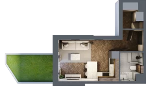 1 pokój, mieszkanie 26,31 m², parter, oferta nr M57, Punkt Wola, Kraków, Podgórze Duchackie, Wola Duchacka, ul. Trybuny Ludów 15