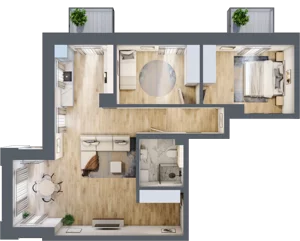 3 pokoje, apartament 77,18 m², piętro 1, oferta nr L7, Paderewskiego 1, Świnoujście, Śródmieście, ul. Paderewskiego 1