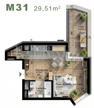 Mieszkanie jednopokojowe 29,51 m², Kraków, Czyżyny, Śliwkowa, Sprzedaż