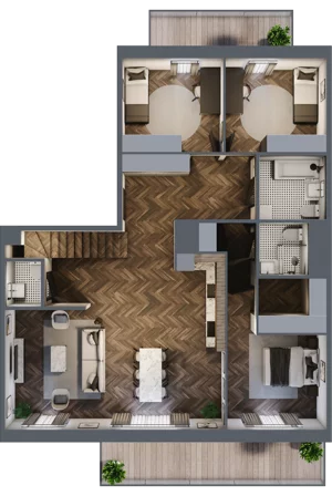 4 pokoje, mieszkanie 106,34 m², piętro 8, oferta nr K2.33, Elzam Tower, Elbląg, ul. Oboźna