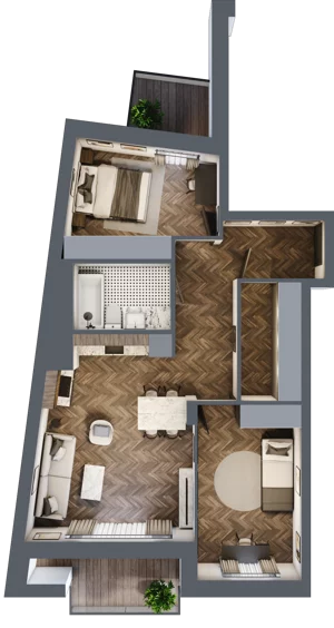 3 pokoje, mieszkanie 63,50 m², piętro 1, oferta nr K1.05, Elzam Tower, Elbląg, ul. Oboźna
