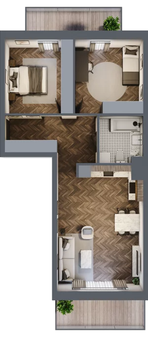 3 pokoje, mieszkanie 65,38 m², piętro 1, oferta nr K2.05, Elzam Tower, Elbląg, ul. Oboźna