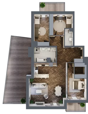 4 pokoje, mieszkanie 105,51 m², piętro 7, oferta nr K1.46, Elzam Tower, Elbląg, ul. Oboźna