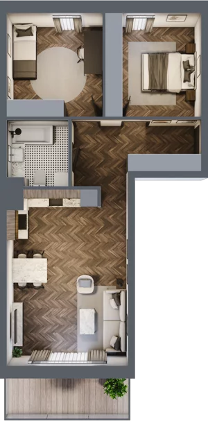 3 pokoje, mieszkanie 65,38 m², parter, oferta nr K2.04, Elzam Tower, Elbląg, ul. Oboźna
