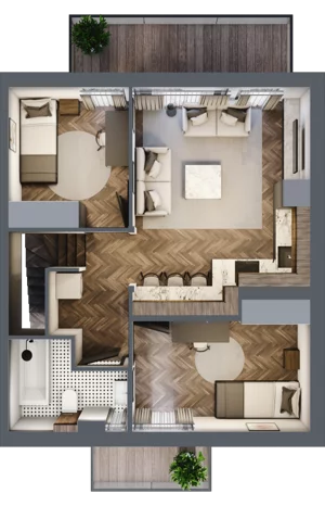 4 pokoje, mieszkanie 63,49 m², piętro 1, oferta nr G2, Zgodna Park, Libertów, ul. Zgodna