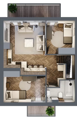 4 pokoje, mieszkanie 63,49 m², piętro 1, oferta nr L2, Zgodna Park, Libertów, ul. Zgodna
