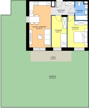 3 pokoje, mieszkanie 52,28 m², parter, oferta nr D.03, Trakt Królewski - Budynek D, Grójec, ul. Mikołaja Reja 9