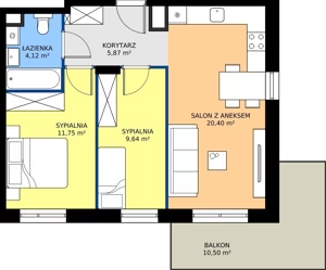 3 pokoje, mieszkanie 51,78 m², piętro 3, oferta nr D.53, Trakt Królewski - Budynek D, Grójec, ul. Mikołaja Reja 9