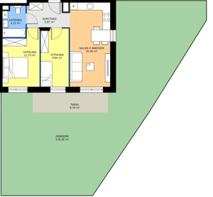 3 pokoje, mieszkanie 51,78 m², parter, oferta nr D.11, Trakt Królewski - Budynek D, Grójec, ul. Mikołaja Reja 9