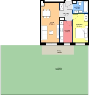 2 pokoje, mieszkanie 54,10 m², parter, oferta nr D.13, Trakt Królewski - Budynek D, Grójec, ul. Mikołaja Reja 9