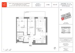 3 pokoje, mieszkanie 51,11 m², piętro 1, oferta nr A.13, Trakt Królewski, Grójec, ul. Mikołaja Reja 9