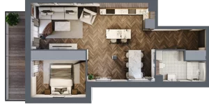 2 pokoje, apartament 48,80 m², piętro 2, oferta nr 7, Rezydencja Wczasowa, Ełk, Szyba, ul. Wczasowa 7