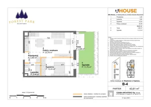 2 pokoje, mieszkanie 42,53 m², piętro 1, oferta nr C-19, Forest Park Kajetany, Nadarzyn, ul. Wojskowa 2
