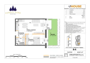 2 pokoje, mieszkanie 43,64 m², piętro 1, oferta nr C-17, Forest Park Kajetany, Nadarzyn, ul. Wojskowa 2