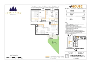 3 pokoje, mieszkanie 59,66 m², parter, oferta nr C-4, Forest Park Kajetany, Nadarzyn, ul. Wojskowa 2