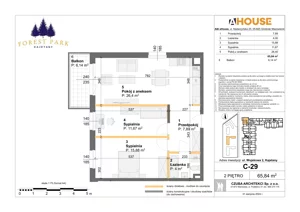 3 pokoje, mieszkanie 65,84 m², piętro 2, oferta nr C-29, Forest Park Kajetany, Nadarzyn, ul. Wojskowa 2