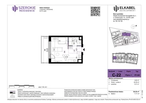 1 pokój, apartament 30,38 m², piętro 1, oferta nr C-22, Szerokie Residence, Lublin, Szerokie, ul. Kazimiery Litwiniukowej