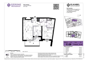 3 pokoje, apartament 65,60 m², piętro 2, oferta nr C-28, Szerokie Residence, Lublin, Szerokie, ul. Kazimiery Litwiniukowej