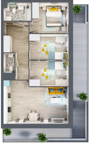 4 pokoje, apartament 66,05 m², parter, oferta nr M65, Kwietny Ogród, Lublin, Czechów Północny, Czechów Północny, ul. Edwarda Wojtasa