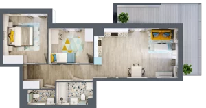 3 pokoje, apartament 58,74 m², piętro 2, oferta nr M125, Kwietny Ogród, Lublin, Czechów Północny, Czechów Północny, ul. Edwarda Wojtasa