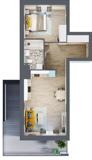 2 pokoje, apartament 44,73 m², parter, oferta nr M174, Kwietny Ogród, Lublin, Czechów Północny, Czechów Północny, ul. Edwarda Wojtasa