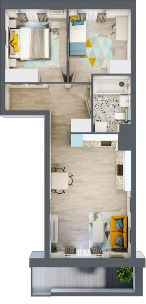 3 pokoje, apartament 49,52 m², parter, oferta nr M32, Kwietny Ogród, Lublin, Czechów Północny, Czechów Północny, ul. Edwarda Wojtasa