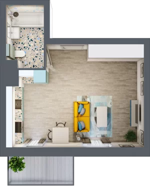 1 pokój, apartament 32,02 m², piętro 1, oferta nr M123, Kwietny Ogród, Lublin, Czechów Północny, Czechów Północny, ul. Edwarda Wojtasa