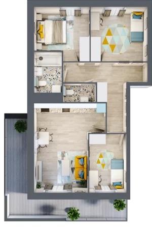 4 pokoje, apartament 67,12 m², piętro 1, oferta nr M07, Kwietny Ogród, Lublin, Czechów Północny, Czechów Północny, ul. Edwarda Wojtasa