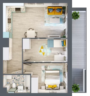 3 pokoje, apartament 49,65 m², parter, oferta nr M64, Kwietny Ogród, Lublin, Czechów Północny, Czechów Północny, ul. Edwarda Wojtasa
