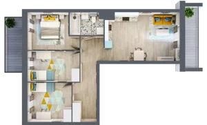 4 pokoje, apartament 65,62 m², piętro 7, oferta nr M105, Kwietny Ogród, Lublin, Czechów Północny, Czechów Północny, ul. Edwarda Wojtasa