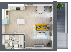 1 pokój, apartament 32,06 m², piętro 1, oferta nr M119, Kwietny Ogród, Lublin, Czechów Północny, Czechów Północny, ul. Edwarda Wojtasa