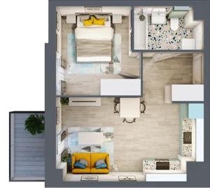 2 pokoje, apartament 34,18 m², piętro 4, oferta nr M144, Kwietny Ogród, Lublin, Czechów Północny, Czechów Północny, ul. Edwarda Wojtasa