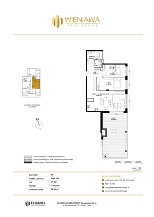 3 pokoje, mieszkanie 69,45 m², piętro 7, oferta nr Pagi 1/50, Wieniawa Residence, Lublin, Wieniawa, ul. Lesława Pagi 1, 3