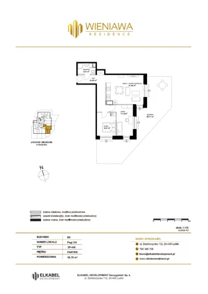 3 pokoje, mieszkanie 55,70 m², parter, oferta nr Pagi 3/4, Wieniawa Residence, Lublin, Wieniawa, ul. Lesława Pagi 1, 3