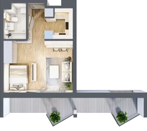1 pokój, apartament inwestycyjny 29,84 m², piętro 1, oferta nr 2.1, MidAqua Apartments, Międzywodzie, ul. Szkolna