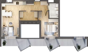 2 pokoje, apartament inwestycyjny 45,74 m², piętro 3, oferta nr 4.1, MidAqua Apartments, Międzywodzie, ul. Szkolna