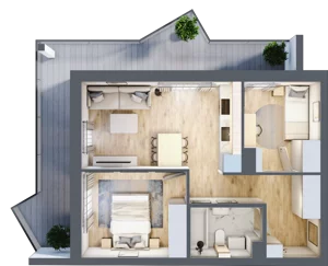 3 pokoje, apartament inwestycyjny 45,98 m², piętro 1, oferta nr 2.3, MidAqua Apartments, Międzywodzie, ul. Szkolna
