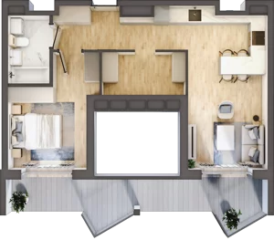 2 pokoje, apartament inwestycyjny 46,10 m², piętro 3, oferta nr 4.9, MidAqua Apartments, Międzywodzie, ul. Szkolna
