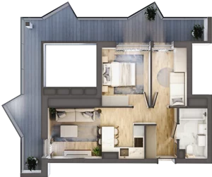 3 pokoje, apartament inwestycyjny 39,62 m², piętro 3, oferta nr 4.3, MidAqua Apartments, Międzywodzie, ul. Szkolna