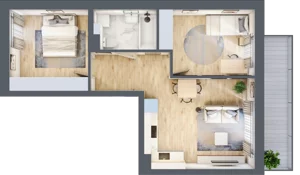 3 pokoje, mieszkanie 52,26 m², piętro 2, oferta nr 7, Stacja Olszynka, Warszawa, Praga Południe, Gocławek, ul. Załęże 14