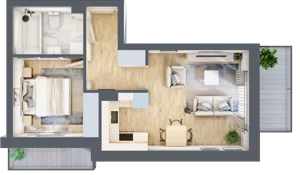 2 pokoje, mieszkanie 38,76 m², piętro 2, oferta nr 8, Stacja Olszynka, Warszawa, Praga Południe, Gocławek, ul. Załęże 14