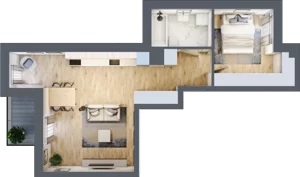 2 pokoje, mieszkanie 49,65 m², piętro 1, oferta nr 6, Stacja Olszynka, Warszawa, Praga Południe, Gocławek, ul. Załęże 14