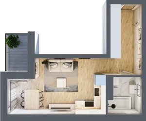 1 pokój, mieszkanie 28,51 m², piętro 1, oferta nr 5, Stacja Olszynka, Warszawa, Praga Południe, Gocławek, ul. Załęże 14